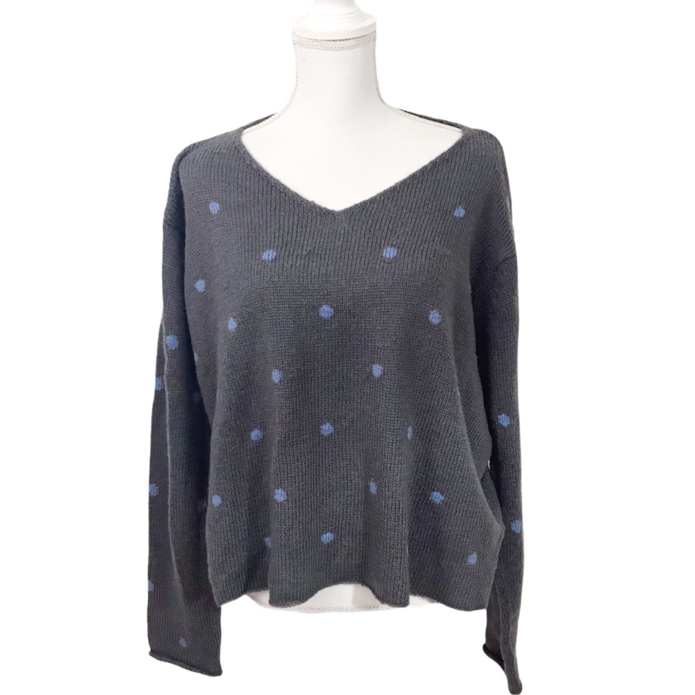 Wooden Ships Boxy Oversized Polka Dot Sweater L